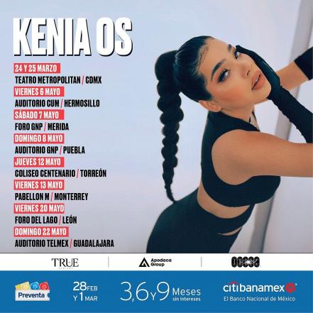 Concierto de Kenia Os en Puebla. ¿Cuándo, dónde es y cuánto cuestan los boletos?