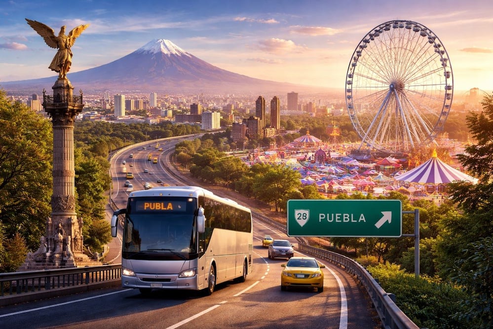 La Feria de Puebla 2026 se realizará del 23 de abril al 10 de mayo en la zona de Los Fuertes | Foto: ChatGPT