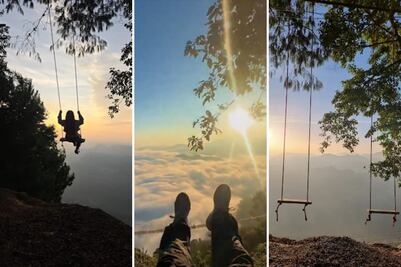 Te vas a enamorar del columpio infinito de Puebla suspendido entre nubes