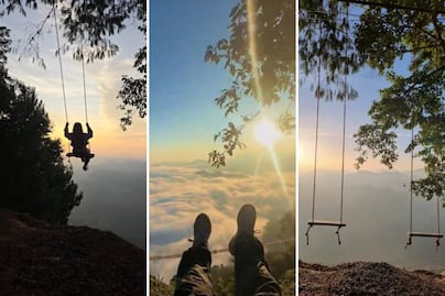 Te vas a enamorar del columpio infinito de Puebla suspendido entre nubes