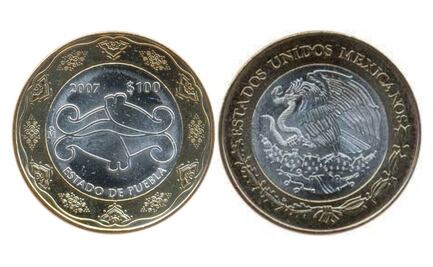 Así es la moneda de 100 pesos de Puebla que no volverá a circular en el país