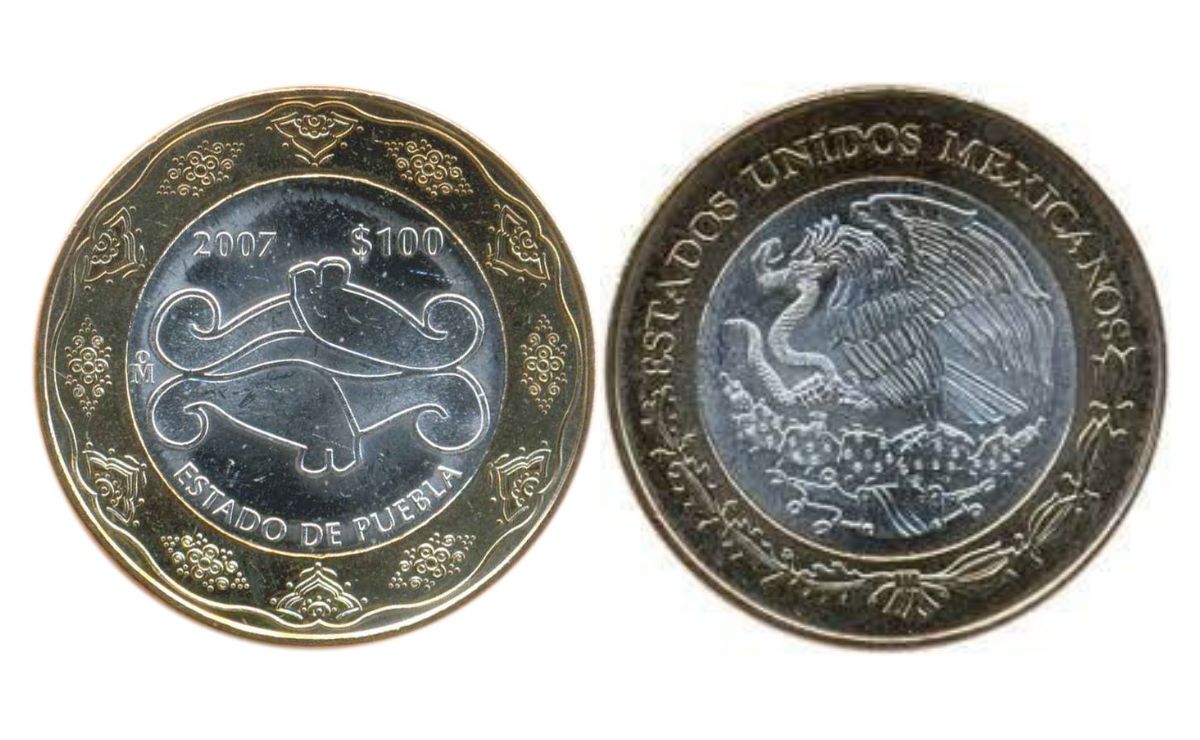 Así es la moneda de 100 pesos de Puebla que no volverá a circular en el país