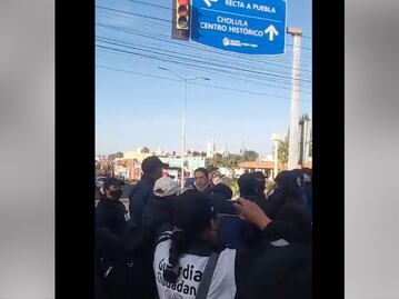 Por recortes salariales protestan guardias ciudadanos en San Pedro Cholula