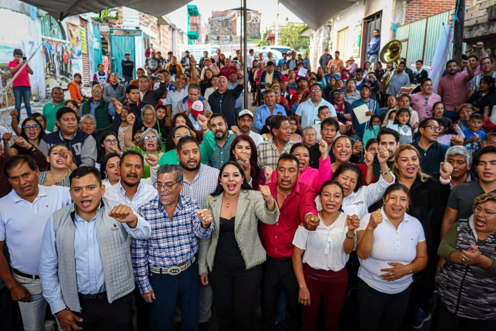 Tonantzin Fernández recorre las juntas auxiliares de San Pedro Cholula | Foto: Especial
