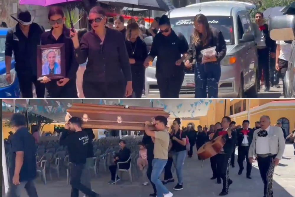 Familiares, amigos y madres buscadoras dieron el último adiós a Minerva “Minita” González en Puebla | Foto: Captura de video EsImagen