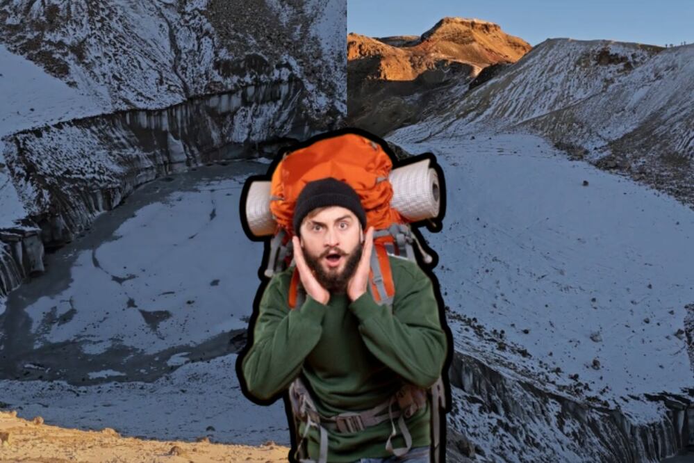 En video se captó el lago congelado del Iztaccíhuatl | Captura de TikTok @liam.sebastian / Freepik