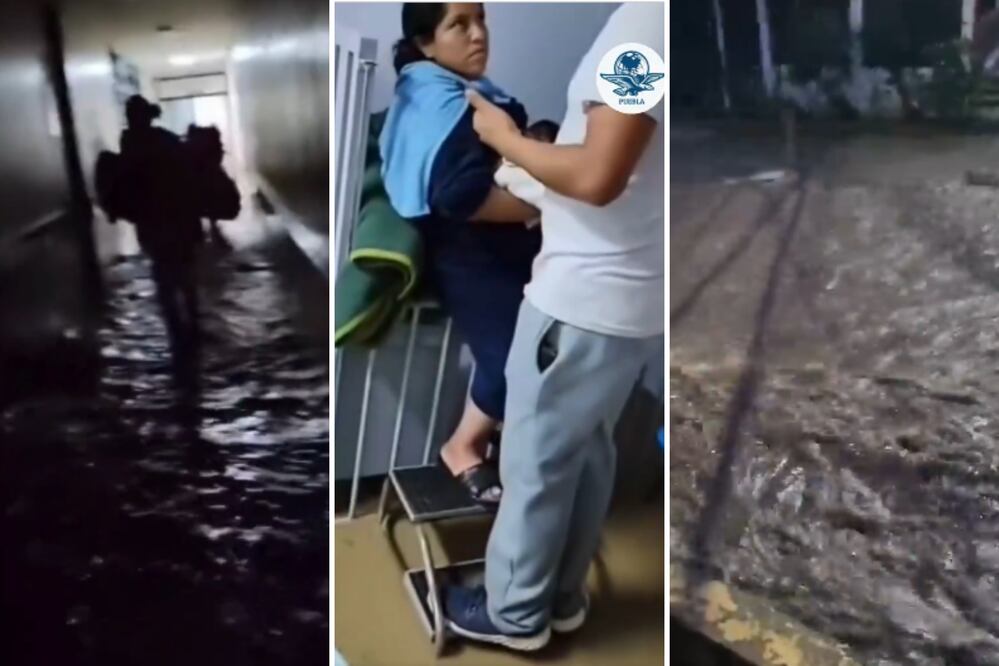 Las lluvias inundaron hospitales en Puebla | Foto: Captura de video