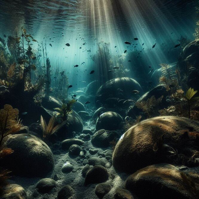 La IA interpreta de una forma asombrosa el fondo de la Laguna de Aljojuca | Foto: Bing