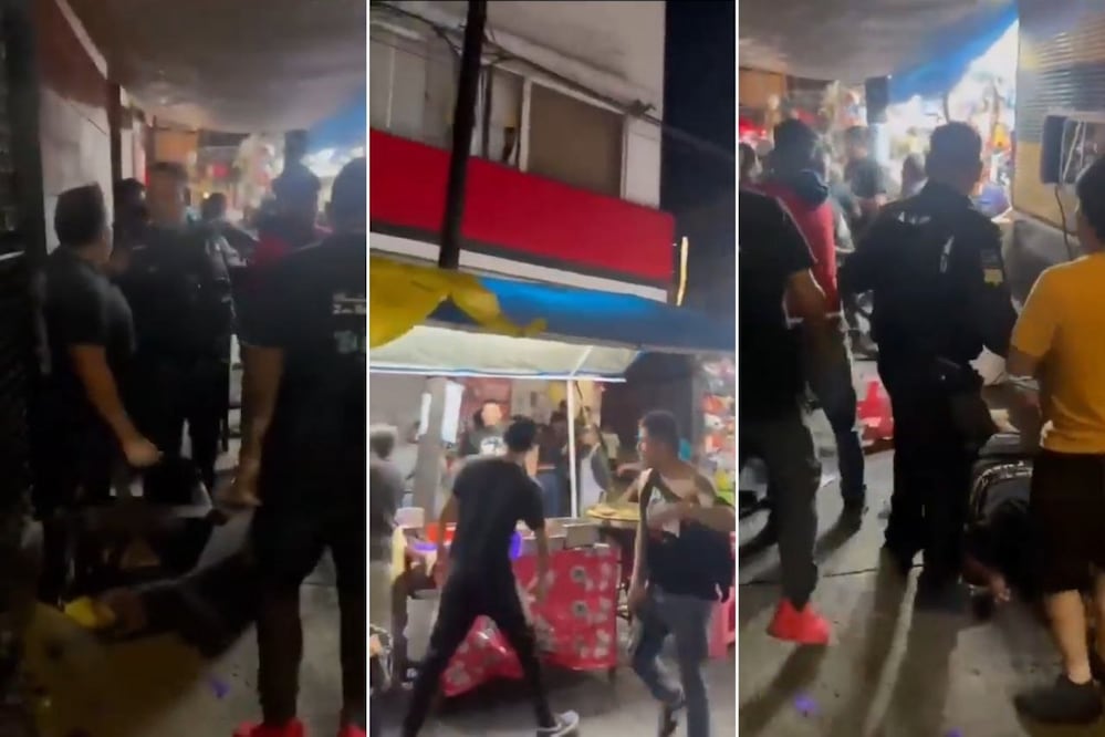 Comerciantes protagonizaron una riña en inmediaciones de la Arena Puebla, dejando a un hombre lesionado | Foto: Captura de video Redes Sociales