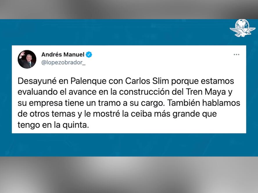 AMLO y Carlos Slim evalúan avance en la construcción del Tren Maya