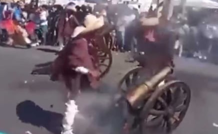 Danzante pierde la mano tras explotarle cañón en el carnaval de Huejotzingo