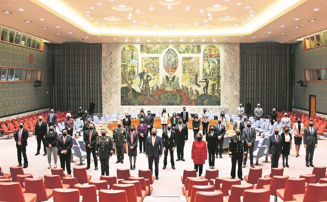 El embajador Juan Ramón de la Fuente (al frente) encabeza la Misión de México que presidirá el Consejo de Seguridad de las Naciones Unidas. Foto: Especial