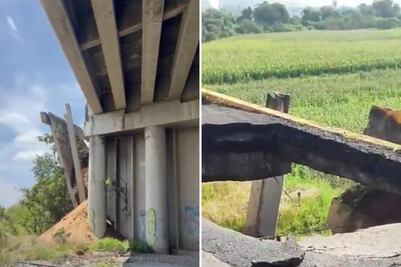 VIDEO Se forma socavón por un desprendimiento de tierra en bulevar Aeropuerto en Huejotzingo