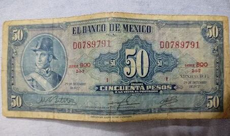 Cuánto vale hoy un Ojo de Gringa, el último billete de 50 pesos impreso en EU para México 