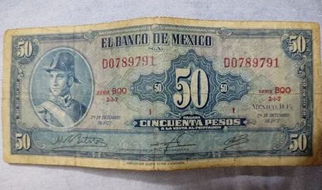 Cuánto vale hoy un Ojo de Gringa, el último billete de 50 pesos impreso en EU para México