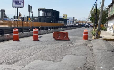 Reportan caos vial en la autopista México-Puebla por obras del Trolebús Chalco-Santa Martha