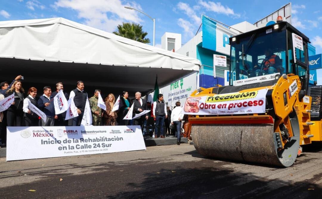 Los trabajos de reconstrucción de la 24 Sur favorecerán a más de un millón de habitantes y de manera directa a 184 mil 543 poblanos de la capital | Foto: Gobierno de Puebla.