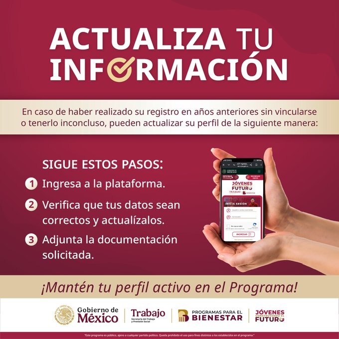 Actualización de datos del Programa Jóvenes Construyendo el Futuro / Foto: Redes Sociales