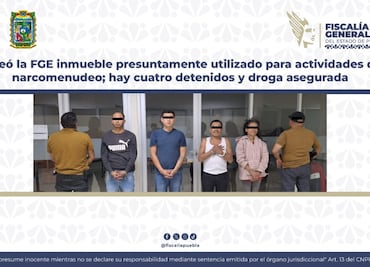 Cateó la FGE inmueble presuntamente utilizado para actividades de narcomenudeo; hay cuatro detenidos y droga asegurada