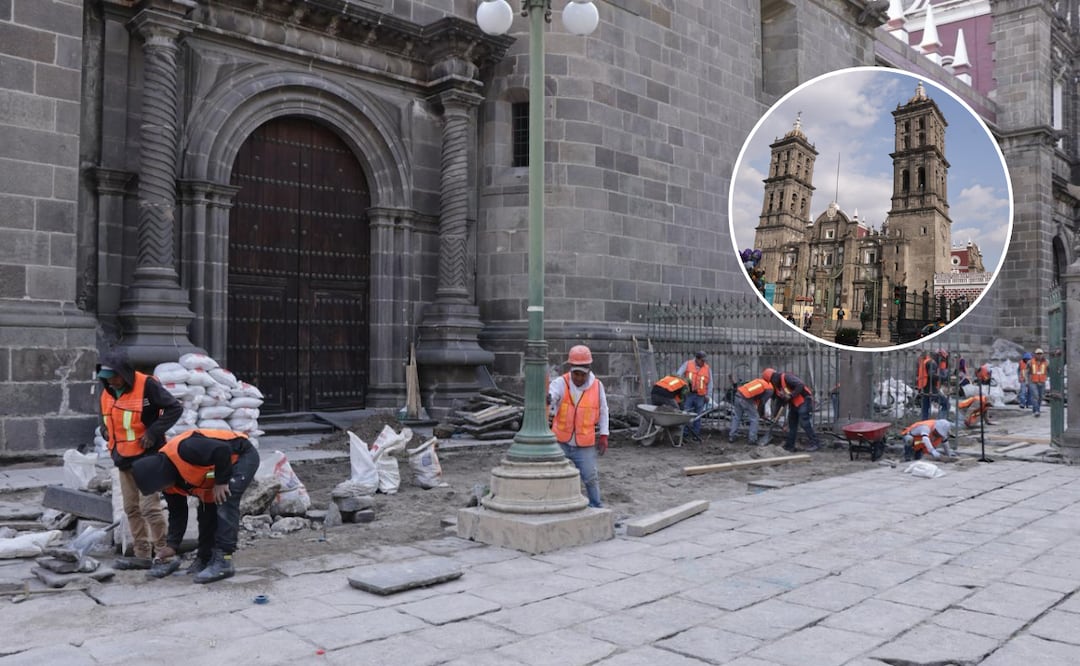 Rehabilita Gobierno del Estado el atrio de la Catedral poblana | Foto: Gobierno de Puebla.