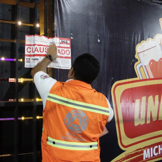 El bar “Una y más” fue clausurado por el Ayuntamiento de Puebla | Foto: Secretaría de Gestión y Desarrollo Urbano