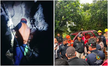 Protección Civil refuerza labores de rescate de familia atrapada en gruta de Cuetzalan
