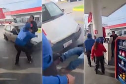VIDEO | Discusión por billete falso termina en golpiza en gasolinera Mobil de Puebla
