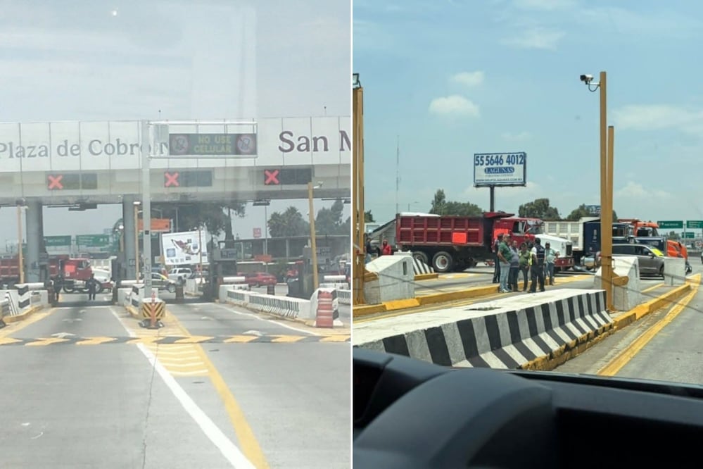 Reportan cierre parcial en la autopista México-Puebla a la altura de la caseta de San Marcos | Foto: RRSS