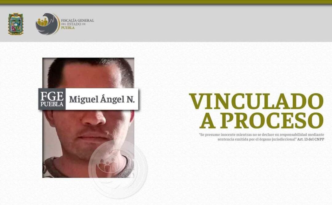 La Fiscalía de Puebla vinculó a proceso y mandó a la cárcel a Miguel Ángel N. por el delito de violación agravada | Foto: Fiscalía General del Estado