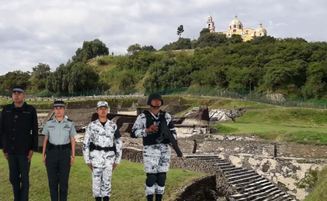 Foto: RRSS/Guardia Nacional.   Habrá más vigilancia en zonas arqueológicas de Puebla