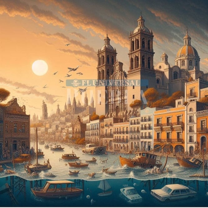 Así sería Puebla si subiera el nivel del mar en el mundo | Foto: Bing para El Universal Puebla