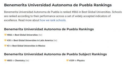 BUAP es la segunda mejor universidad pública de México