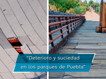 Los parques del gobierno de Puebla en total abandono