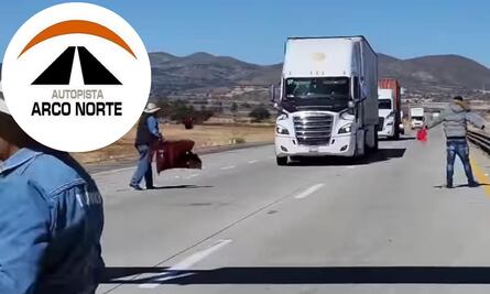 Ejidatarios bloquean el Arco Norte a la altura de Calpulalpan