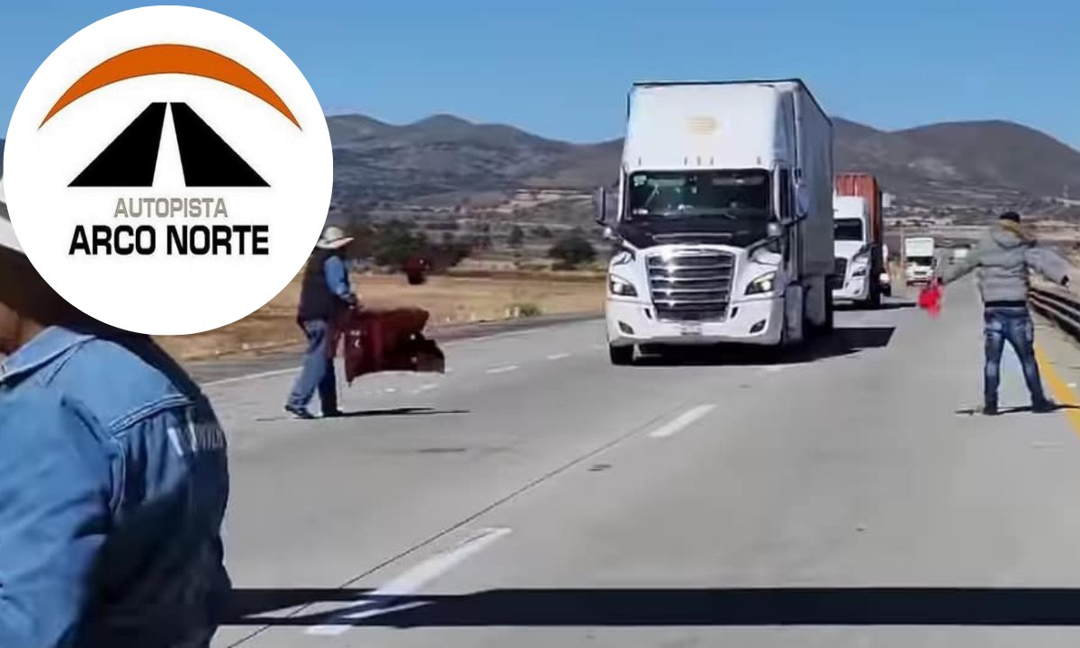 El bloqueo en el Arco Norte se registró en el kilómetro 182 / Foto: Redes Sociales / Enterate Huamantla
