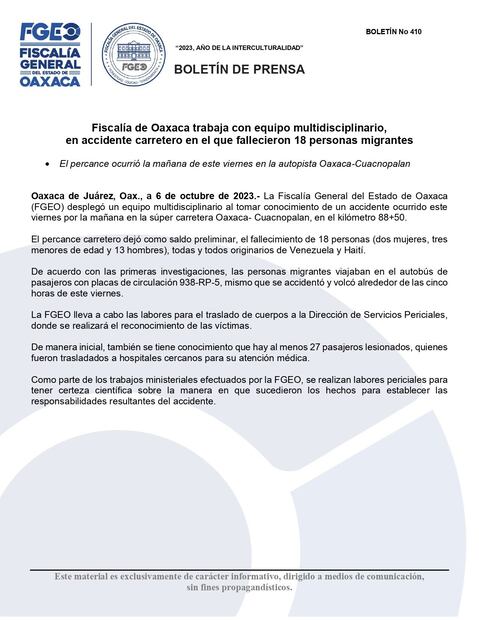 Foto: Fiscalía General de Oaxaca