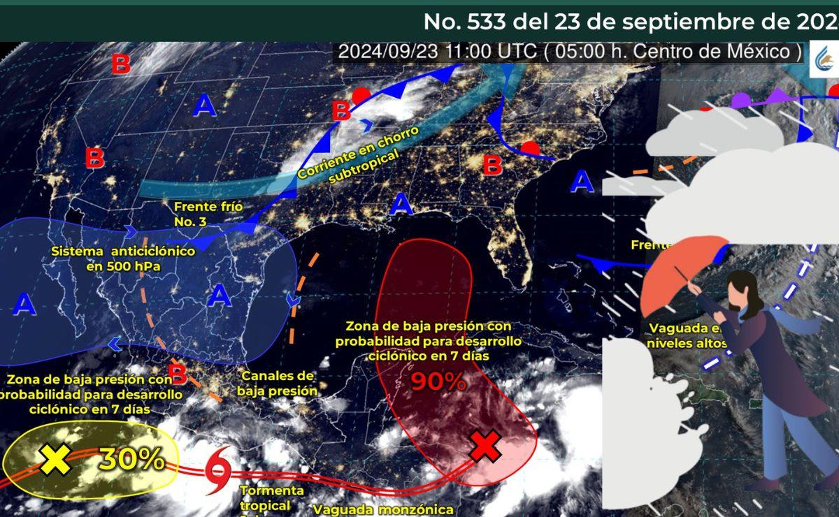 No guardes el paraguas y saca el abrigo, así estarán las lluvias y el frío en Puebla