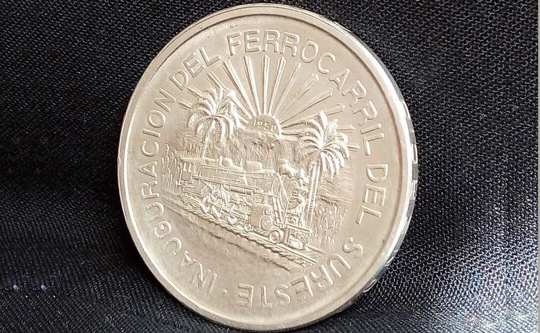 Esta moneda se acuñó en 1950. Foto: Especial EL UNIVERSAL PUEBLA