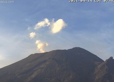 ¿Cómo amaneció hoy el Popocatépetl? 14 de abril 2021