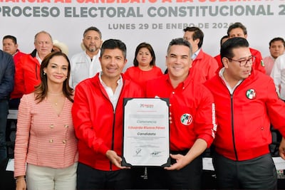 Alito tomó protesta a Eduardo Rivera como candidato del PRI a la gubernatura de Puebla