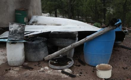 Así luce la casa donde inició el ataque de “El Chueco” en Cerocahui, Chihuahua