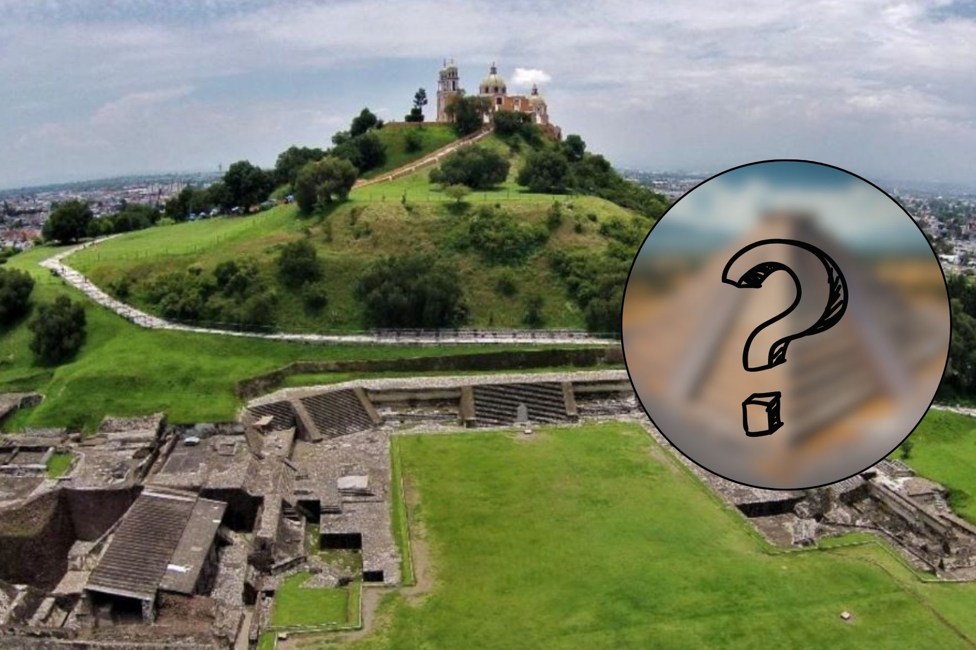 Así luciría la Gran Pirámide de Cholula si estuviera intacta, según la IA