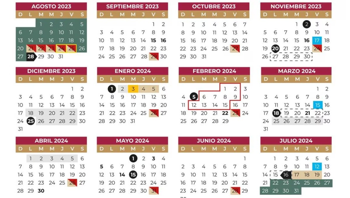 Calendario escolar de la SEP 2023-2024 | Foto: SEP