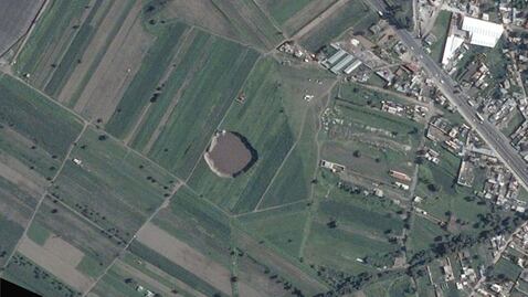 La fotografía satelital más reciente del socavón de Puebla