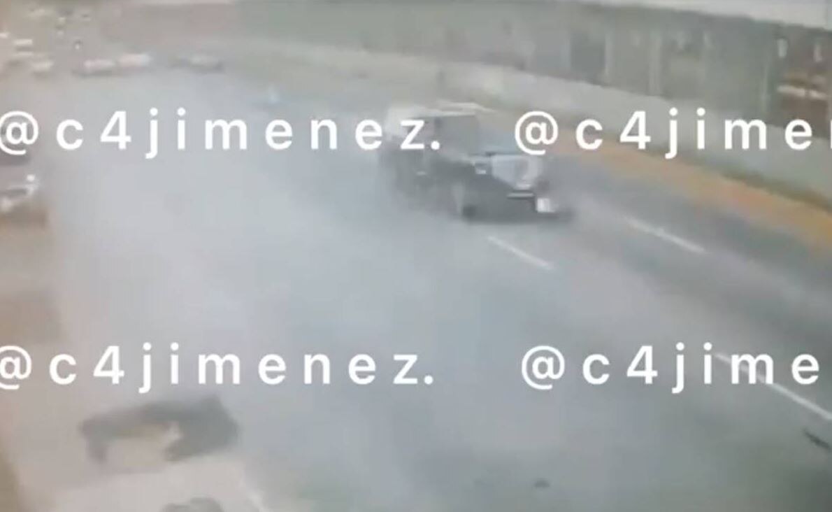 Así embistió la camioneta de empresario a su presunto agresor en inmediaciones del AICM