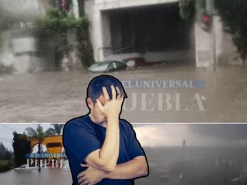 VIDEO Fuertes lluvias dejan en Puebla autos atrapados y calles inundadas