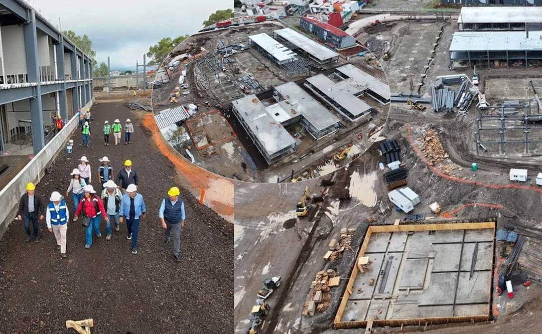 Así va el avance de la vocacional del IPN en Puebla | Fotos X Sergio Salomón