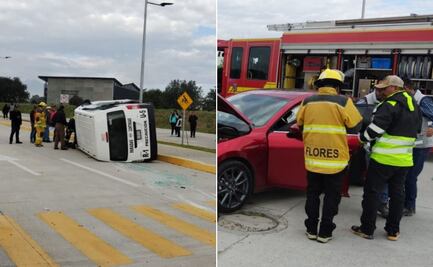Ruta 1 choca y vuelca en San José Chiapa; hay 12 estudiantes de la BUAP lesionados