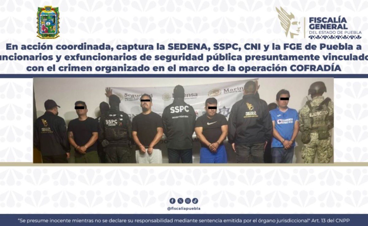 Policías relacionados con La Barredora fueron detenidos en Puebla | Foto: FGE Puebla