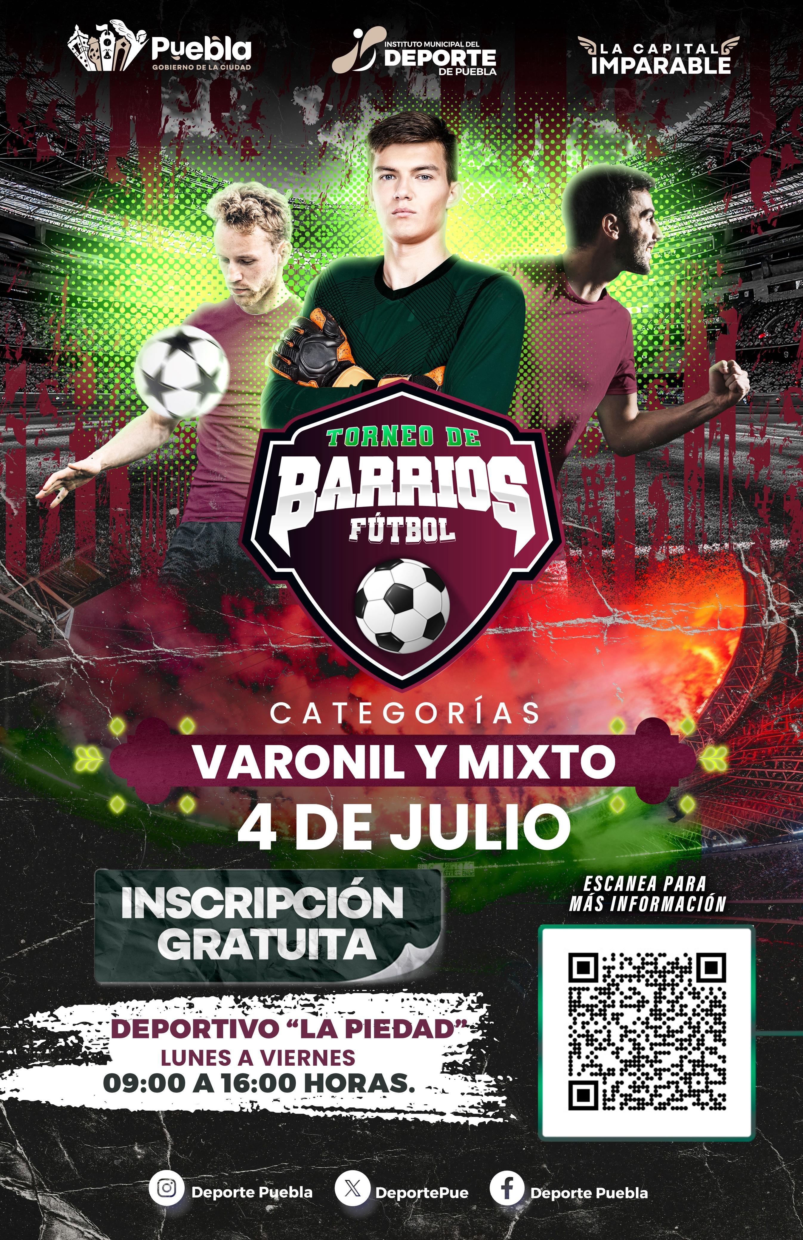 Anuncia IMDP Torneo de Barrios de Futbol 7 - 2025 | Foto: Ayuntamiento de Puebla